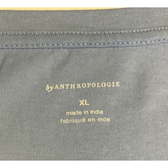 by Anthropologie Blue Top XL Oversized Boxy Short‎ Tiered Sleeves Lightweight - Picture 4 of 8